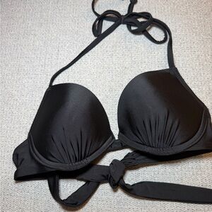 Aeropostale Black Halter Push-Up Bikini Top